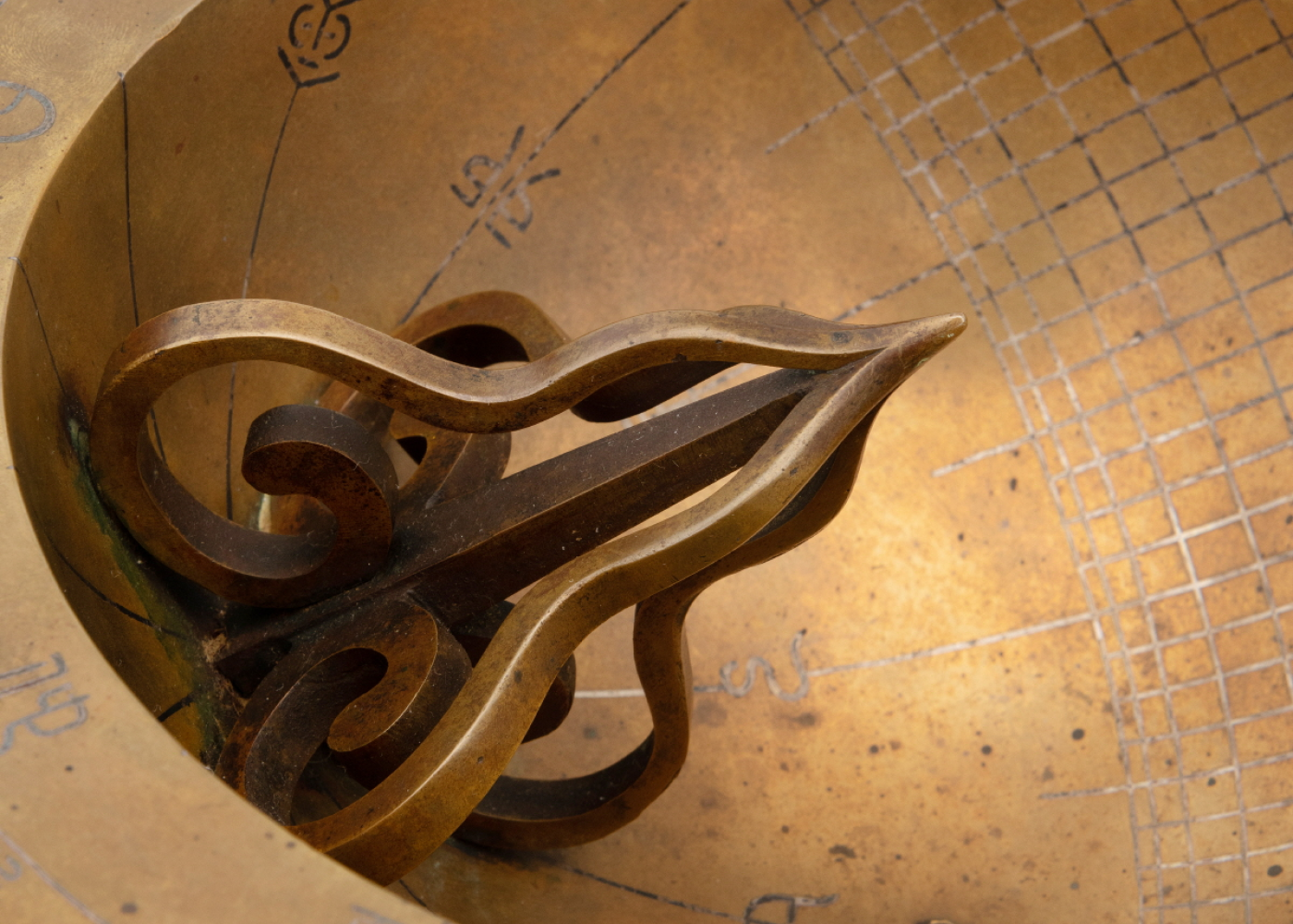 A closeup of the nebulous gnomon of the sundial which inspired our emblem. *Image source: Republic of Korea Cultural Heritage Administration.*